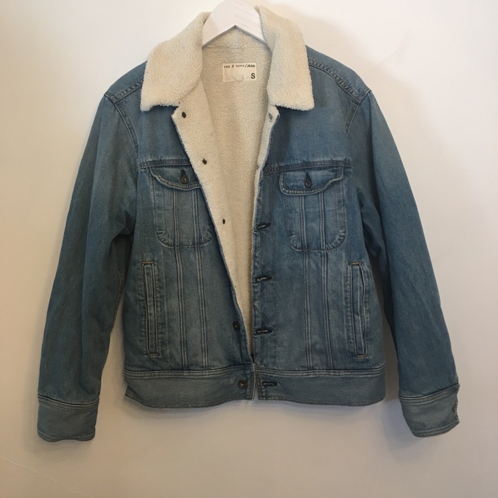 rag & bone denim jacket w/fleece Sz Small